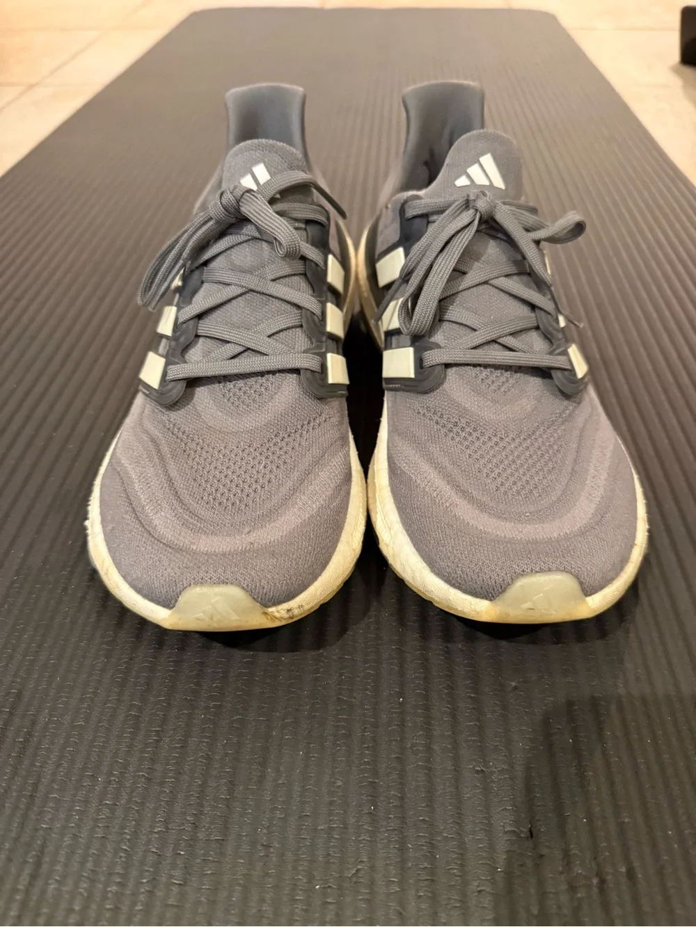 adidas Men's Gray Athletic Running Shoes with White Accents